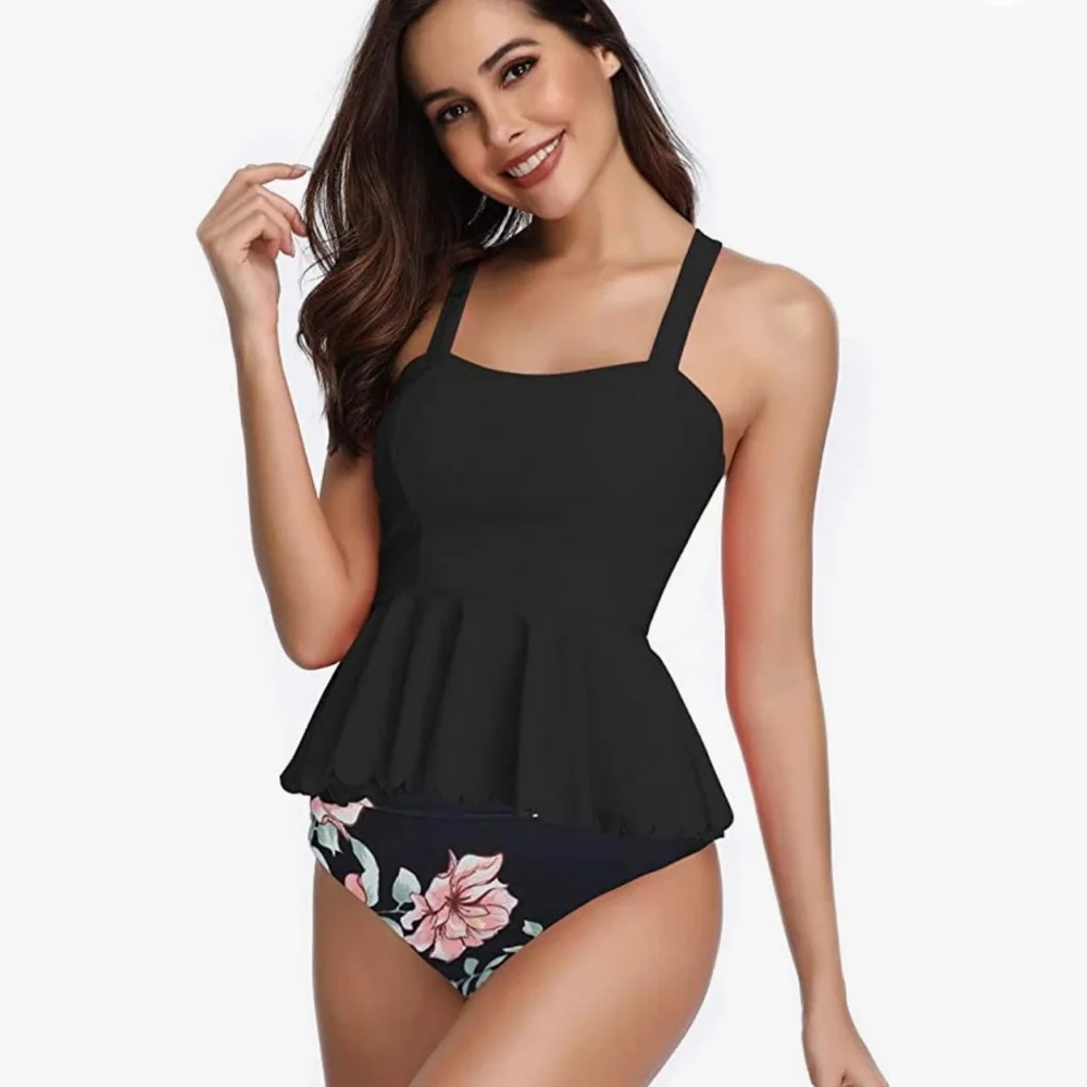 NWOT- Flare Top, Flower Tankini Size L - Picture 5 of 9